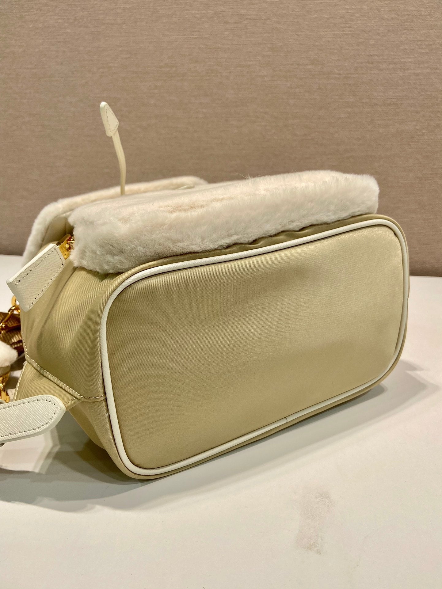 ＰＲＤＡ RE-NYLON AND SHEARLING BACKPACK