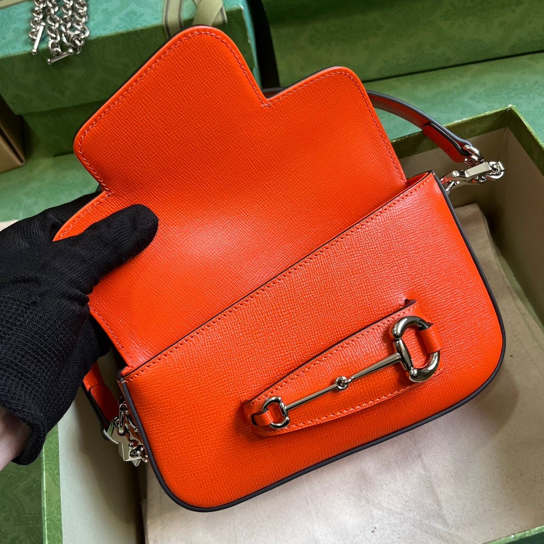 ＧＣＣＩHORSEBIT 1955 MINI LEATHER SHOULDER BAG RED