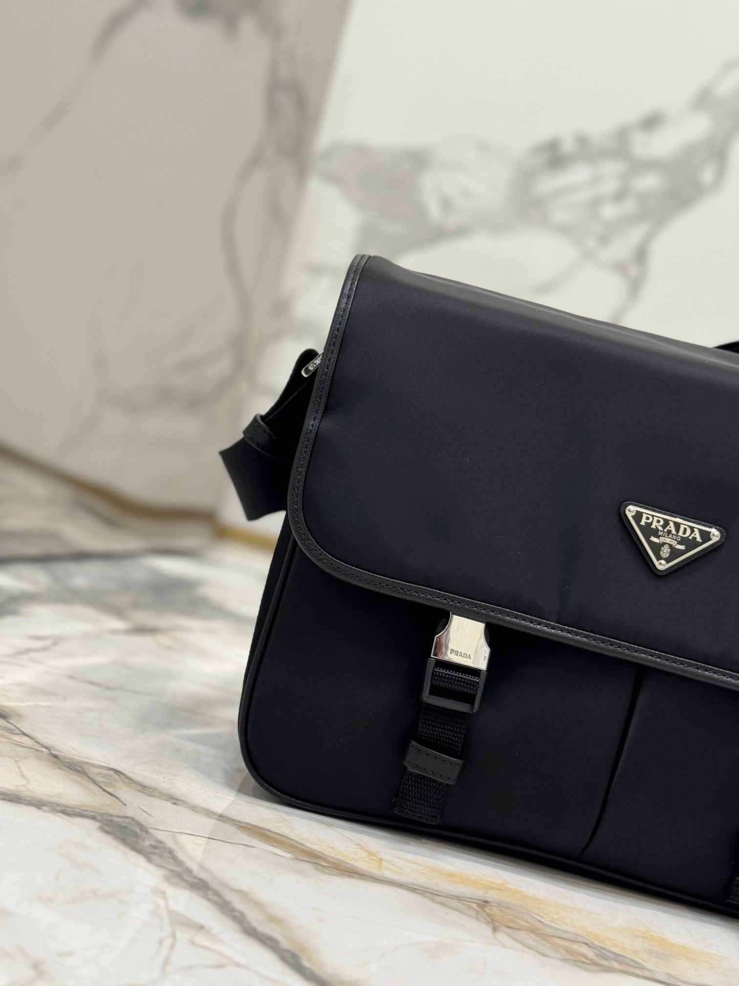 ＰＲＤＡ RE-NYLON AND SAFFIANO LEATHER SHOULDER BAG