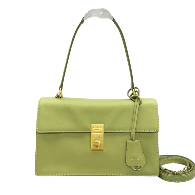 ＰＲＤＡ SOFT SOUND MEDIUM LEATHER SHOULDER BAG PISTACHIO GREEN