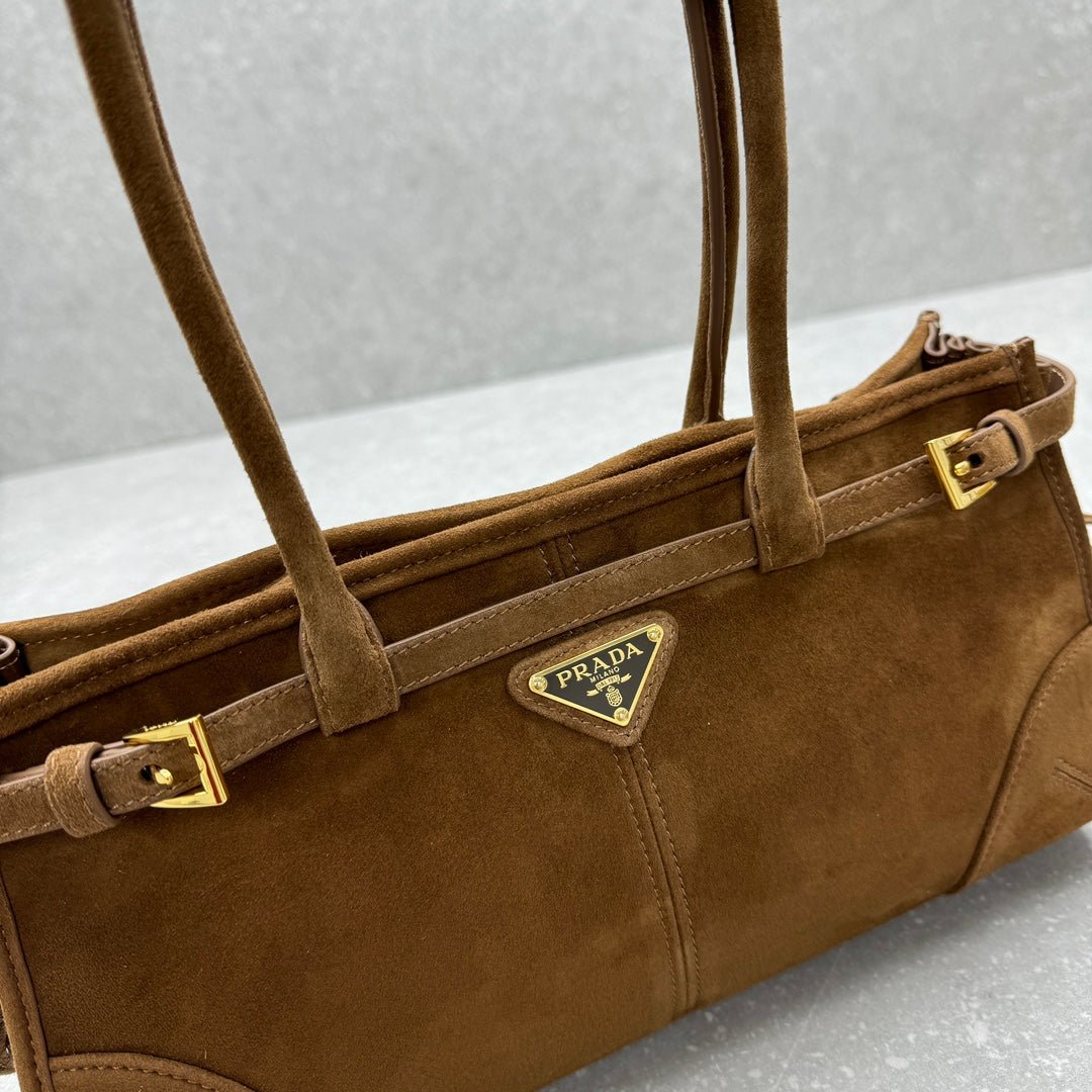 ＰＲＤＡ BONNIE MEDIUM SUEDE HANDBAG CINNAMON
