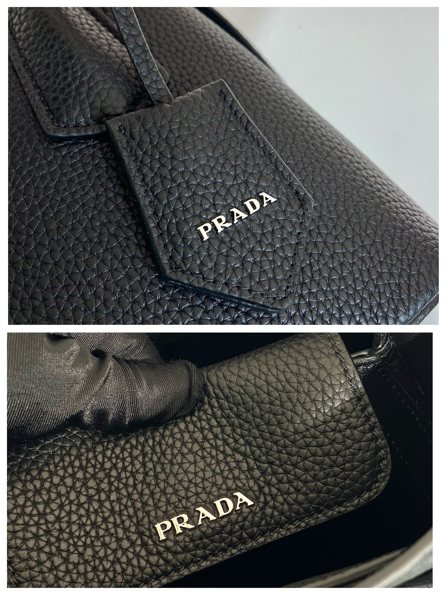 ＰＲＤＡ LEATHER TOTE BAG BLACK