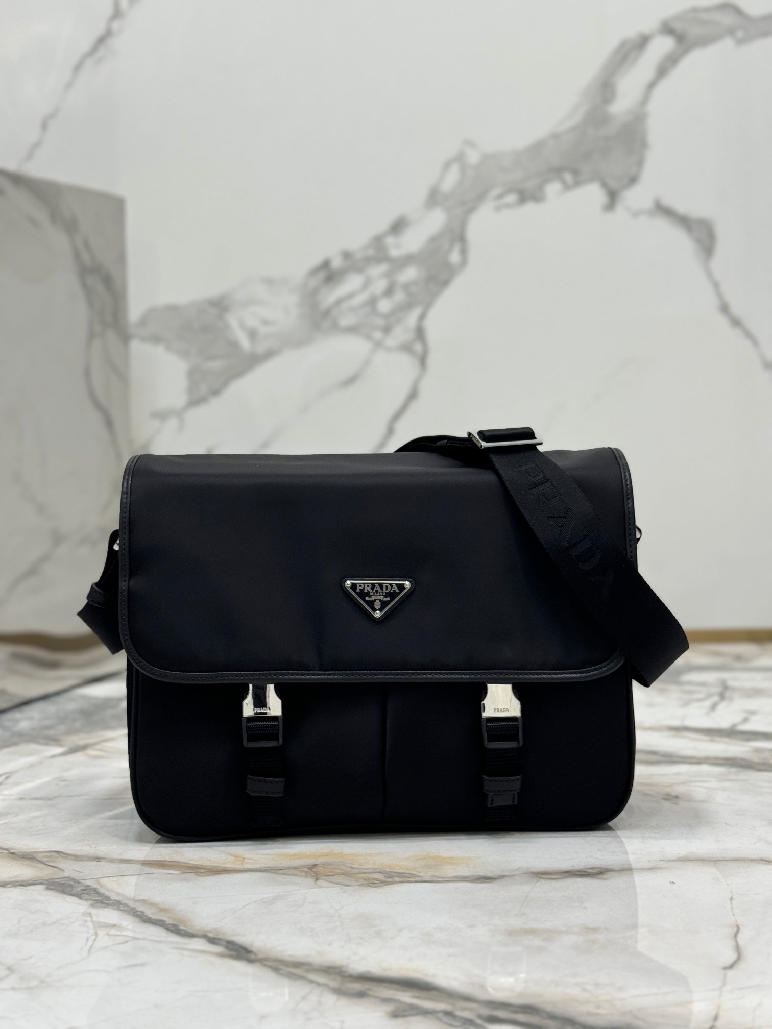 ＰＲＤＡ RE-NYLON AND SAFFIANO LEATHER SHOULDER BAG