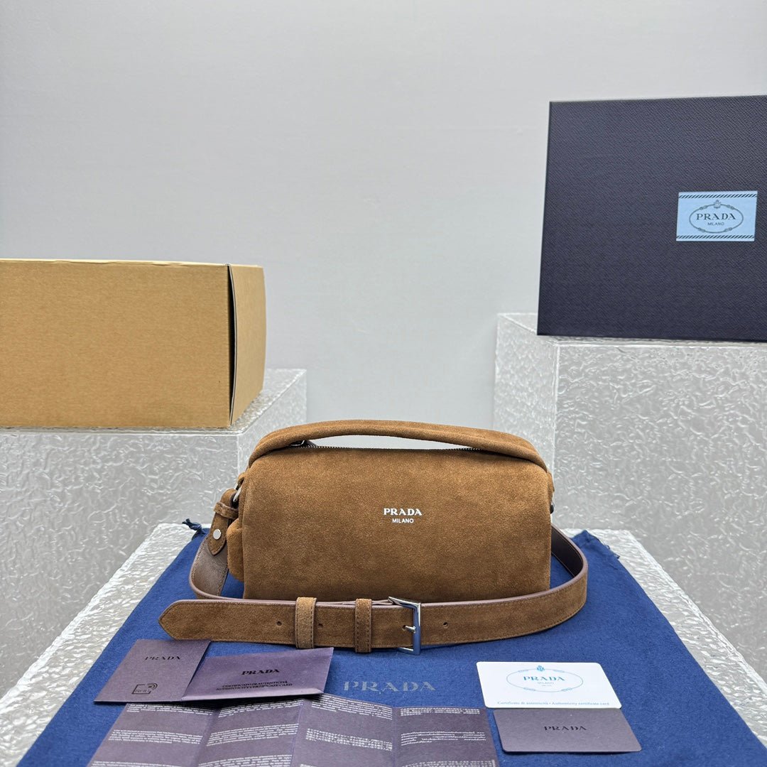 ＰＲＤＡ SUEDE LEATHER SHOULDER BAG COFFEE