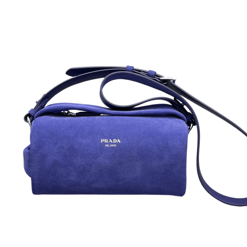 ＰＲＤＡ SUEDE LEATHER SHOULDER BAG BLUE