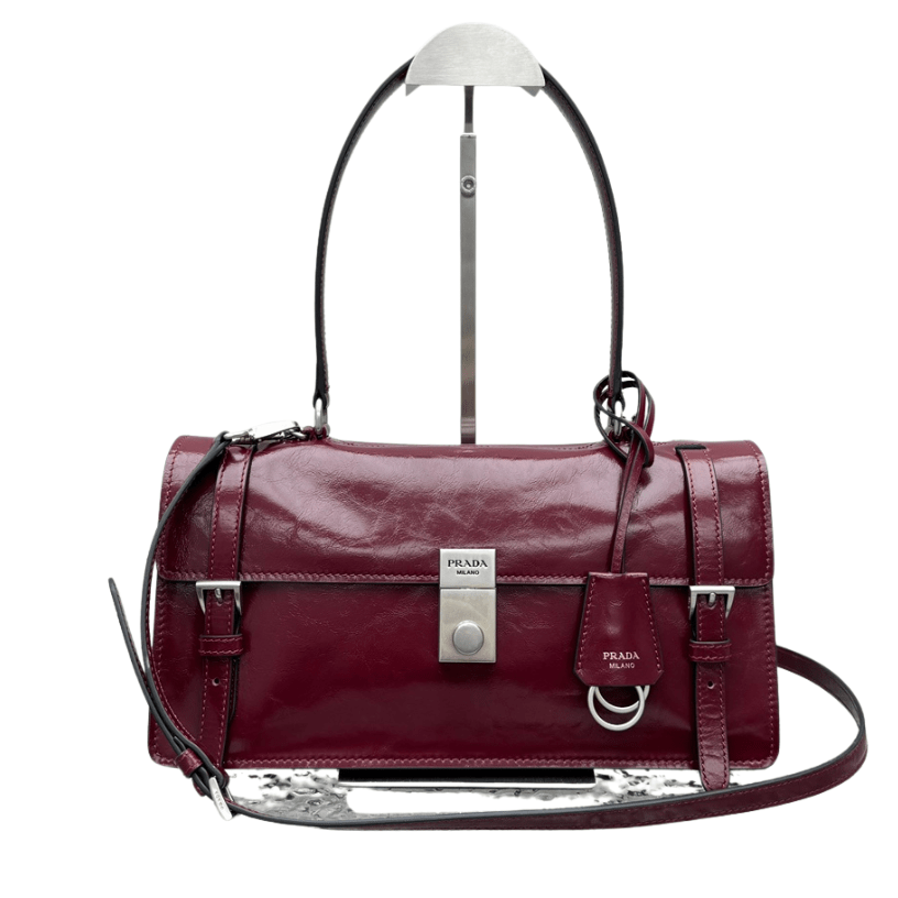 ＰＲＤＡ MEDIUM LEATHER HANDBAG DARK BURGUNDY