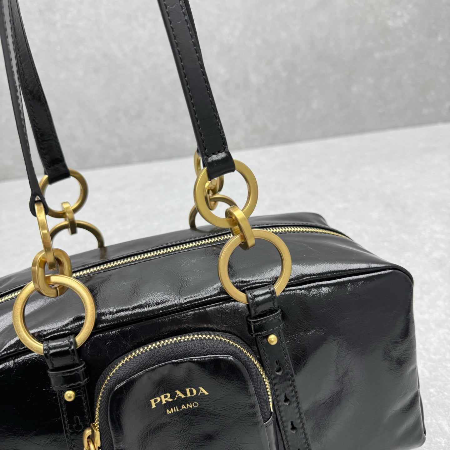ＰＲＤＡ DANGLE MEDIUM LEATHER TOP-HANDLE BAG