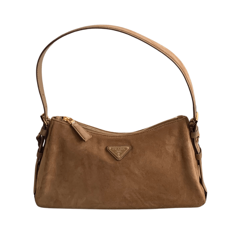 ＰＲＤＡ AIMÉE MEDIUM SUEDE SHOULDER BAG CINNAMON