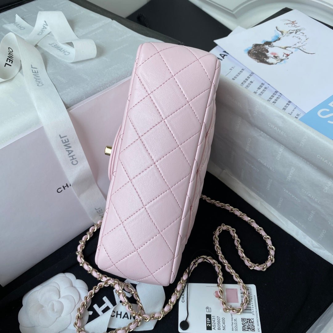 ＣＨＮＥＬMINI FLAP BAG WITH HANDLE LIGHT PINK