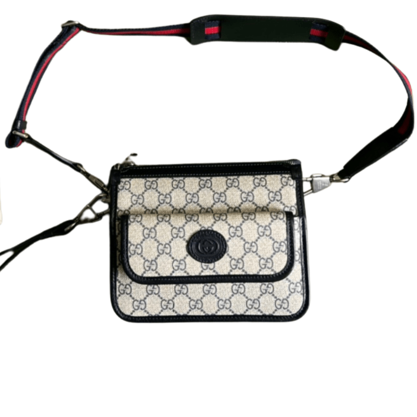 ＧＣＣＩRETRO GG SUPREME MESSENGER BAG BEGIE-BLACK