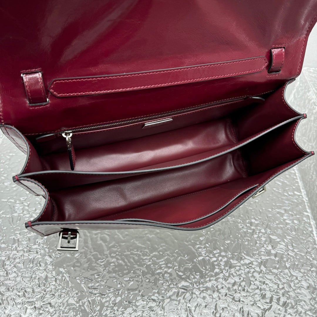 ＰＲＤＡ MEDIUM LEATHER HANDBAG DARK BURGUNDY