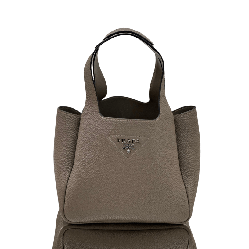 ＰＲＤＡ LEATHER TOTE BAG CLAY GRAY
