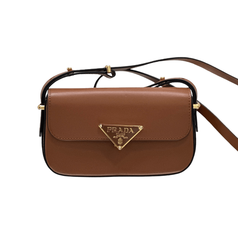 ＰＲＤＡ LEATHER SHOULDER BAG COGNAC