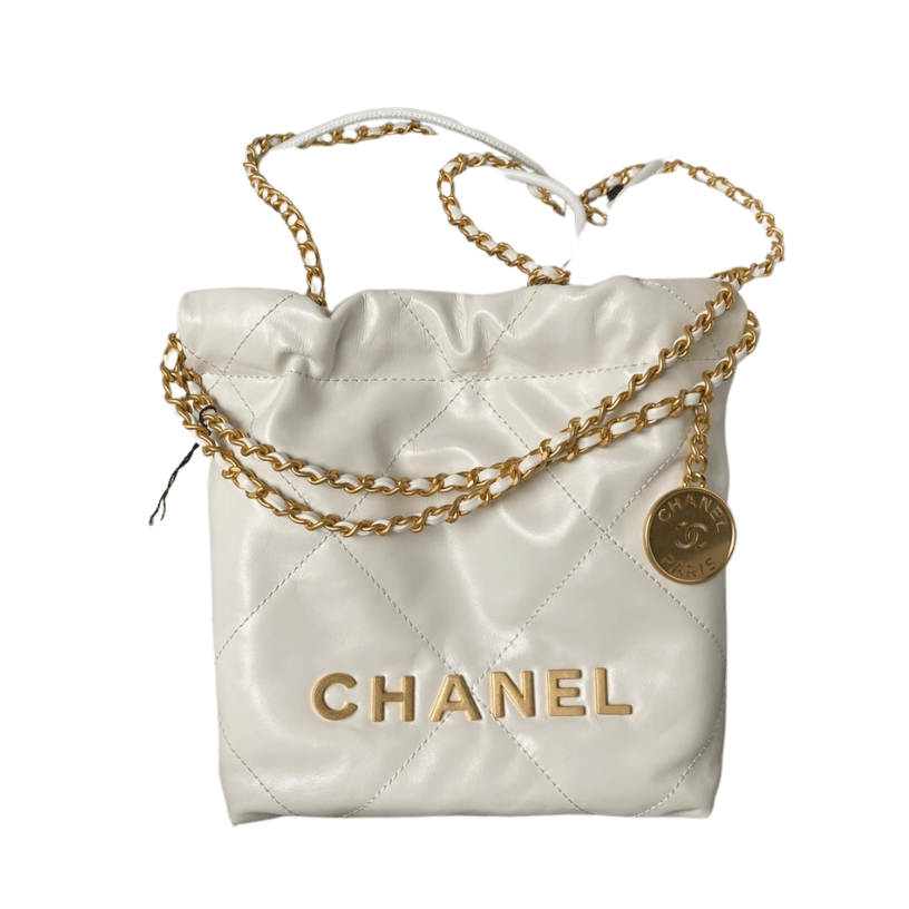 ＣＨＮＥＬ22 MINI HANDBAG WHITE GOLD METAL