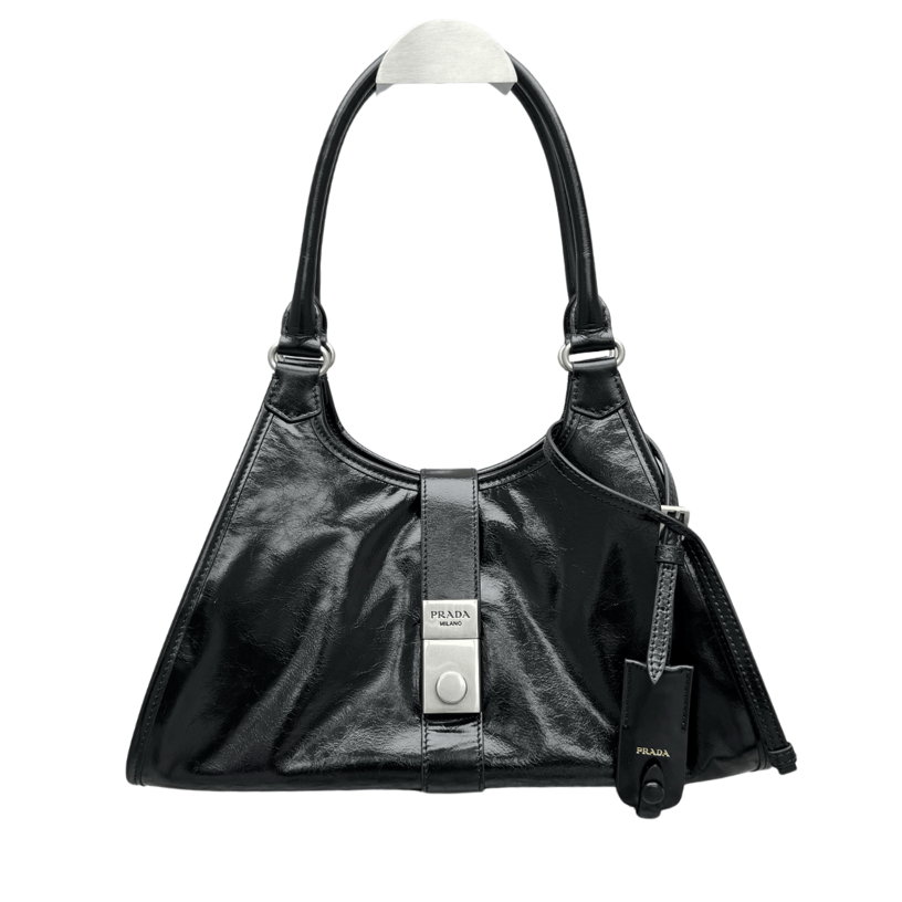 ＰＲＤＡ MEDIUM LEATHER TOTE BAG BLACK