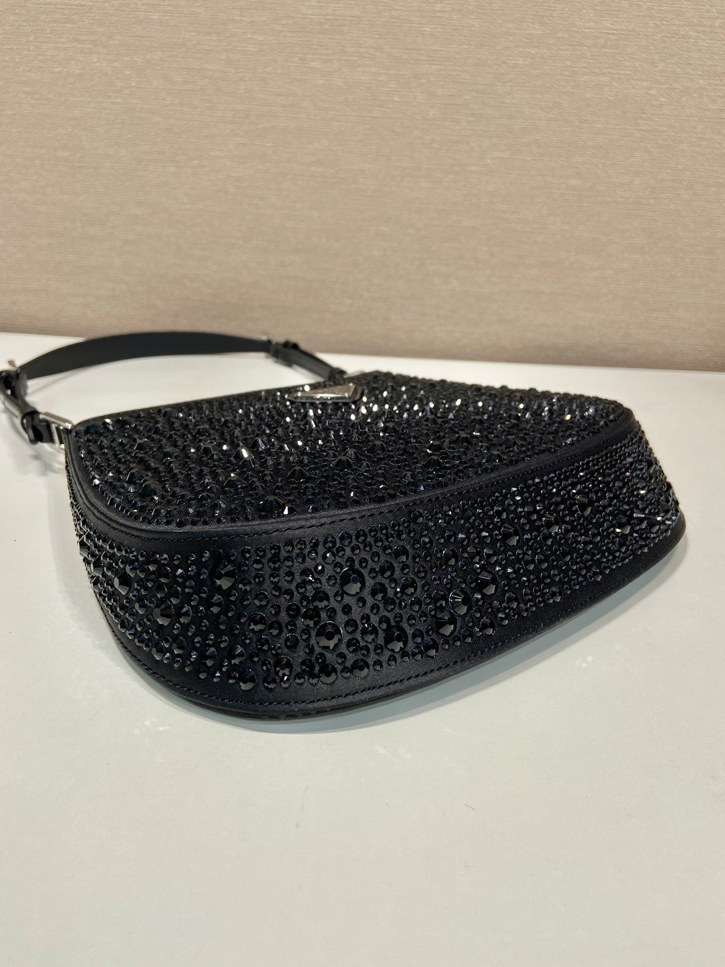 ＰＲＤＡ CLEO SATIN BAG WITH CRYSTALS