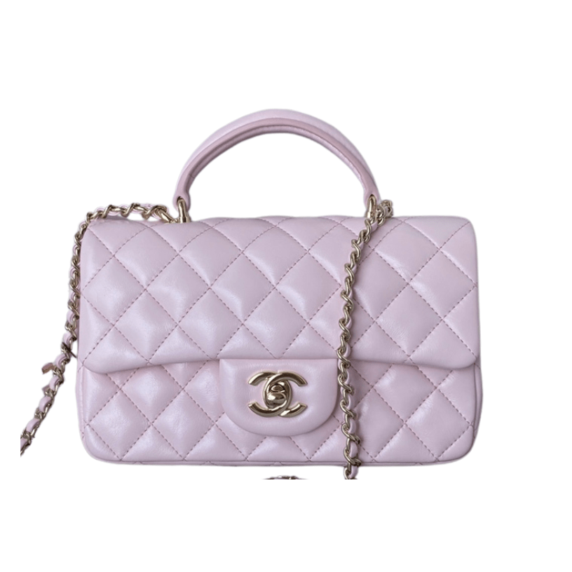 ＣＨＮＥＬMINI FLAP BAG WITH HANDLE LIGHT PINK