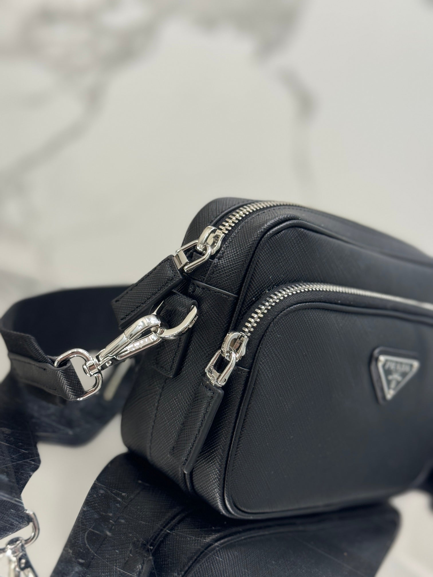 ＰＲＤＡ SAFFIANO LEATHER SHOULDER BAG BLACK