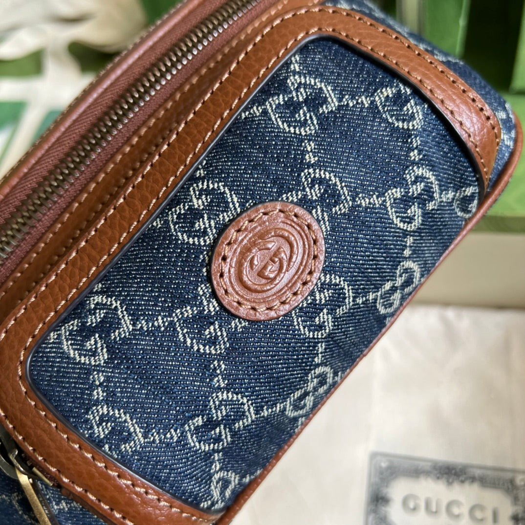 ＧＣＣＩGG DENIM WEB BELT BAG BLUE