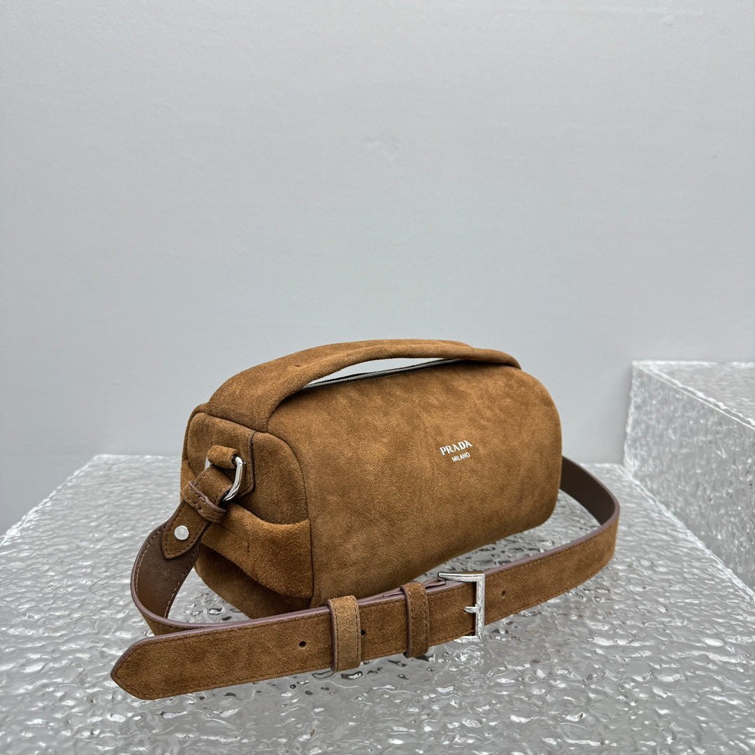 ＰＲＤＡ SUEDE LEATHER SHOULDER BAG COFFEE