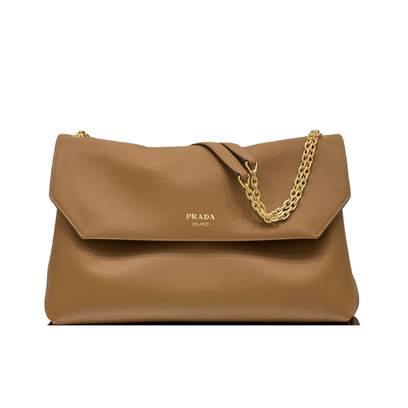 ＰＲＤＡ DOUX LARGE LEATHER SHOULDER BAG COGNAC