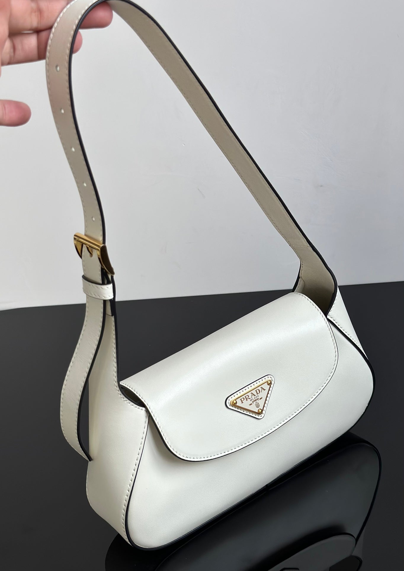 ＰＲＤＡ SMALL LEATHER SHOULDER BAG WHITE