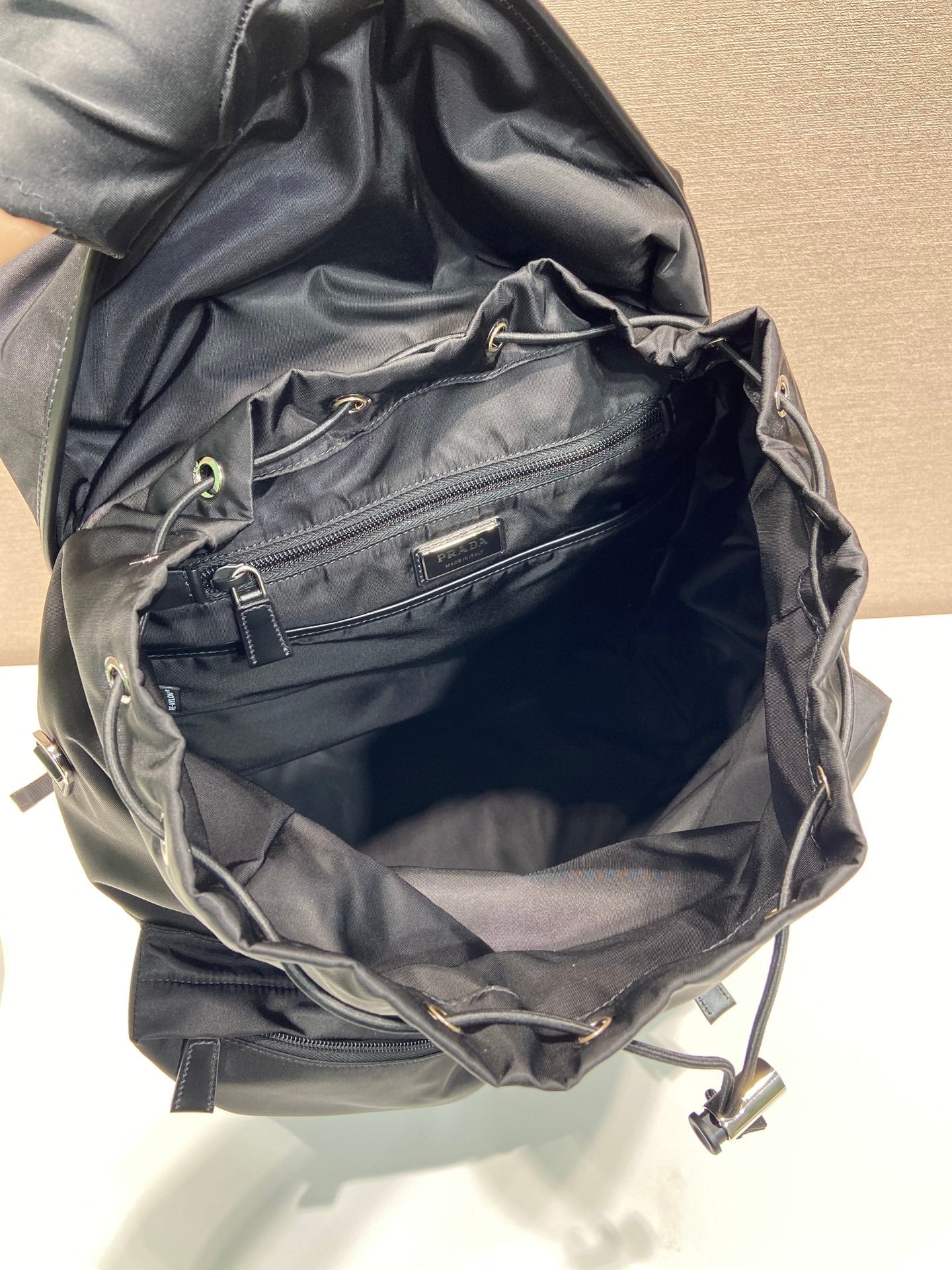 ＰＲＤＡ RE-NYLON AND LEATHER BACKPACK BLACK