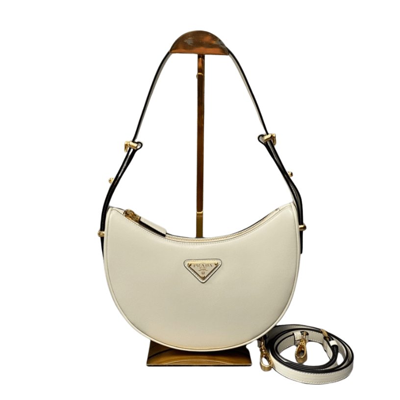 ＰＲＤＡ ARQUÉ SMALL LEATHER SHOULDER BAG WHITE
