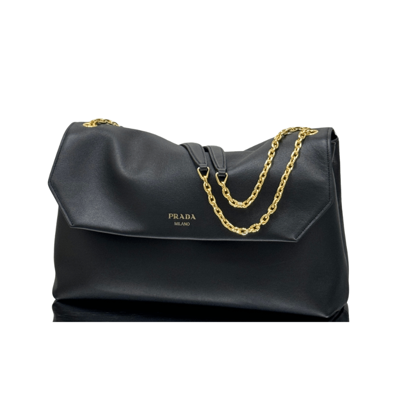 ＰＲＤＡ DOUX LARGE LEATHER SHOULDER BAG BLACK