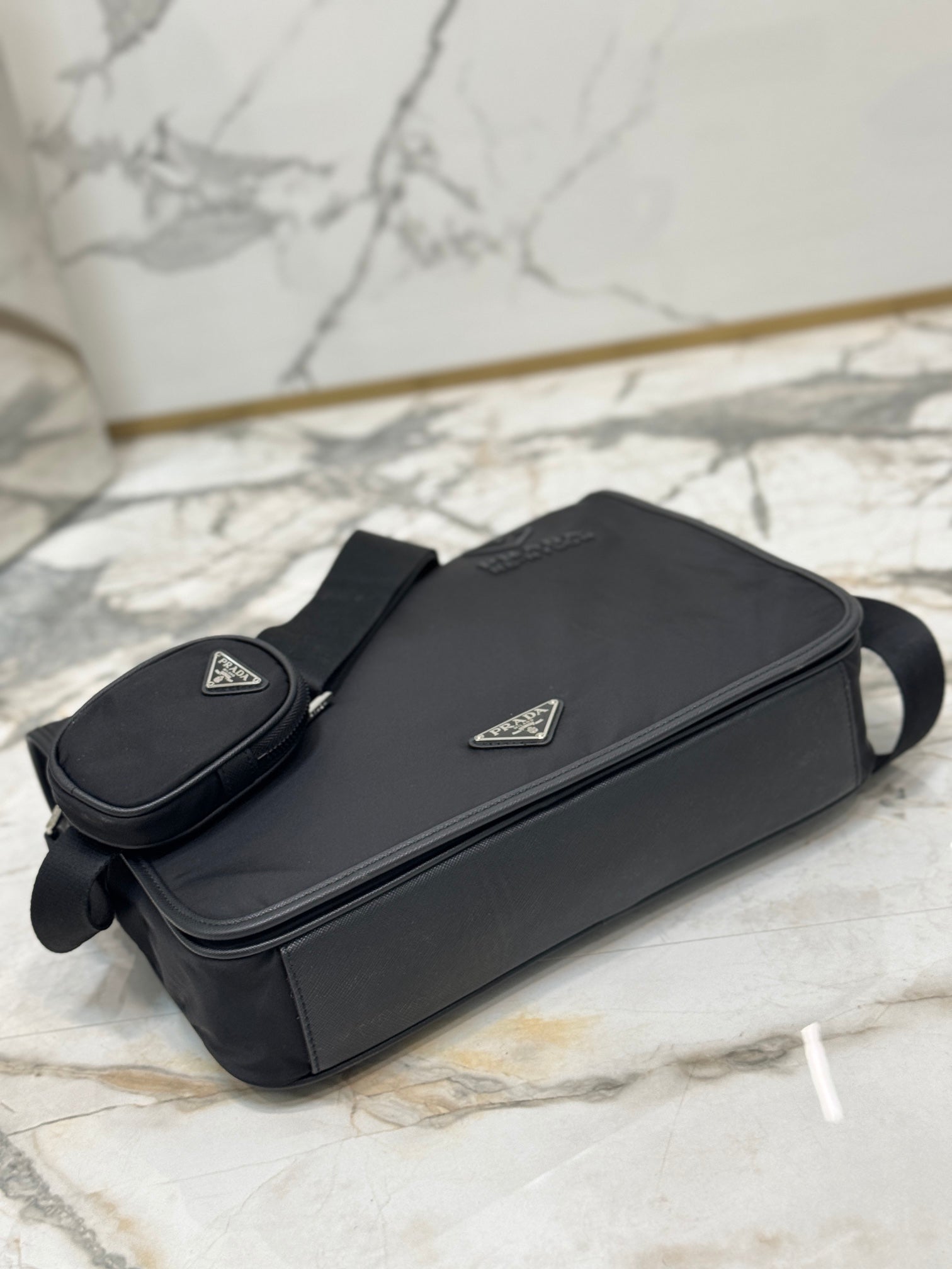 ＰＲＤＡ RE-NYLON AND SAFFIANO LEATHER SHOULDER BAG