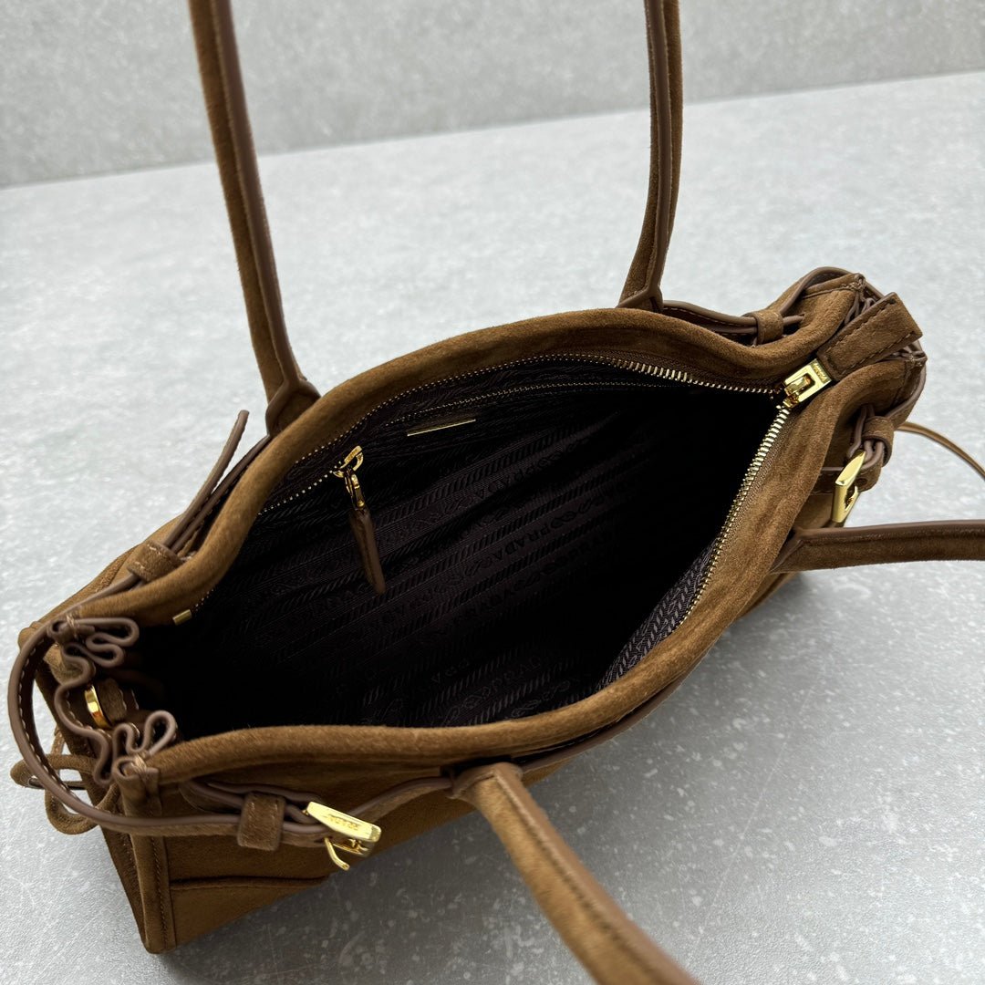 ＰＲＤＡ BONNIE MEDIUM SUEDE HANDBAG CINNAMON