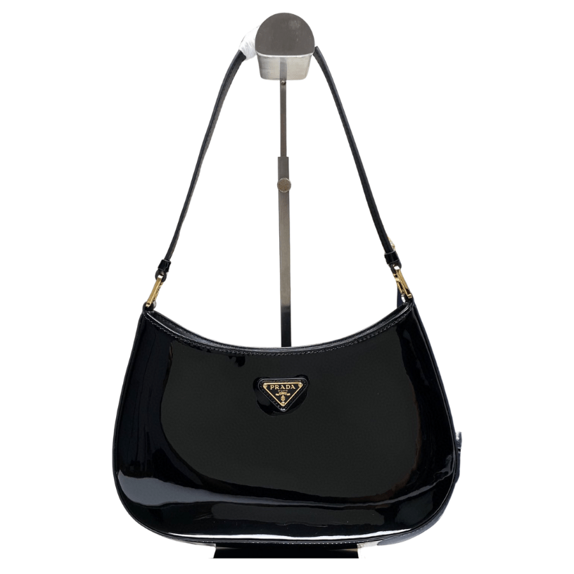 ＰＲＤＡ CLEO PATENT LEATHER BAG BLACK
