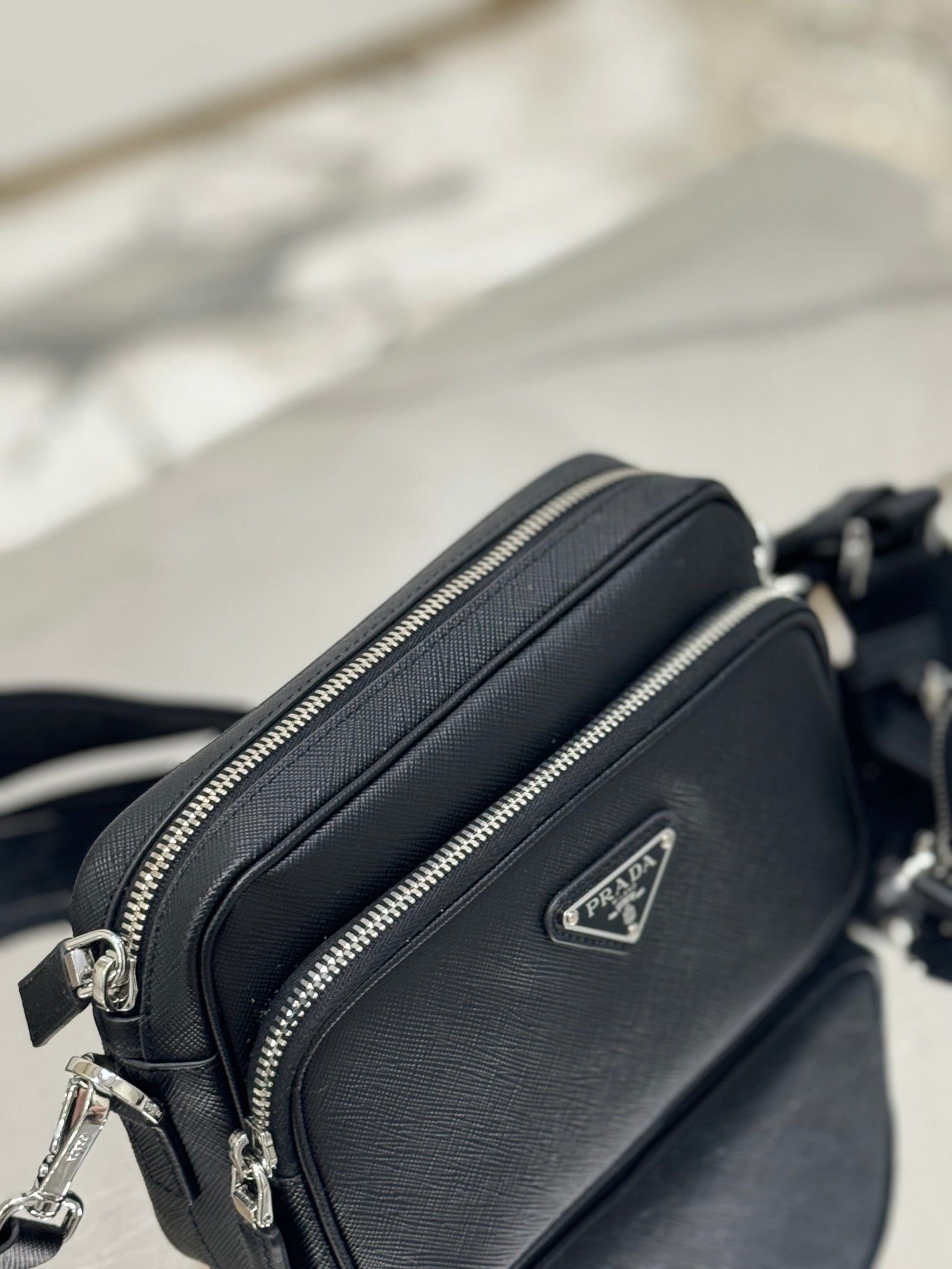 ＰＲＤＡ SAFFIANO LEATHER SHOULDER BAG BLACK