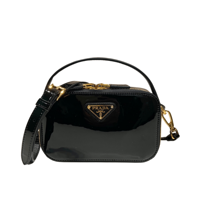 ＰＲＤＡ ODETTE PATENT LEATHER MINI BAG BLACK
