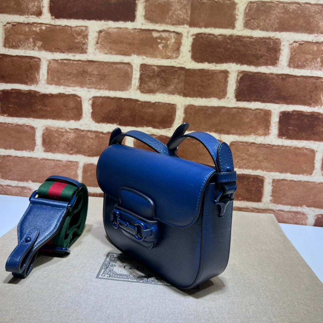 ＧＣＣＩHORSEBIT 1955 SHOULDER SMALL BAG NAVY BLUE