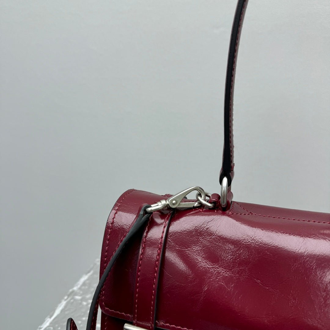 ＰＲＤＡ MEDIUM LEATHER HANDBAG DARK BURGUNDY