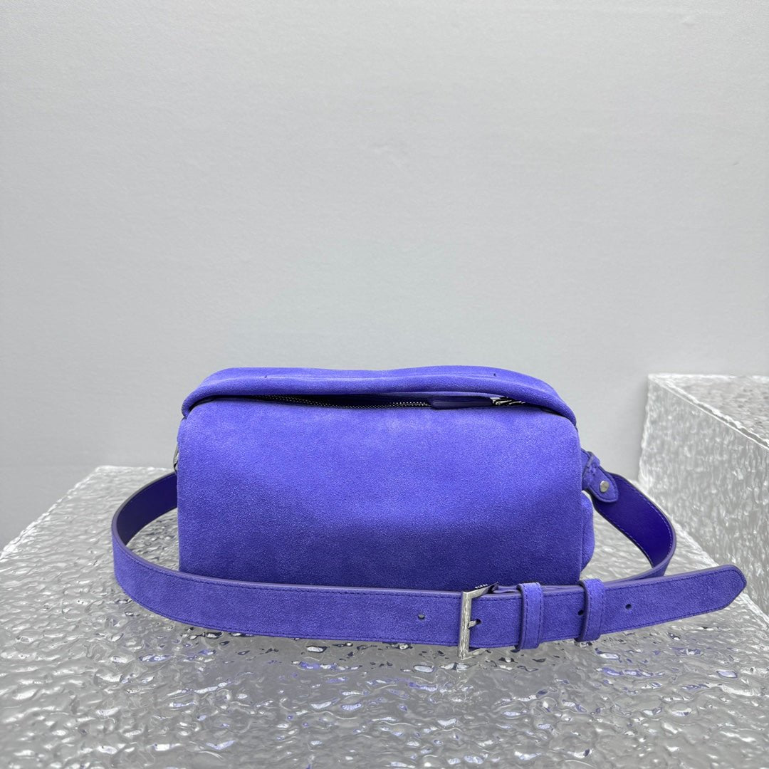 ＰＲＤＡ SUEDE LEATHER SHOULDER BAG BLUE