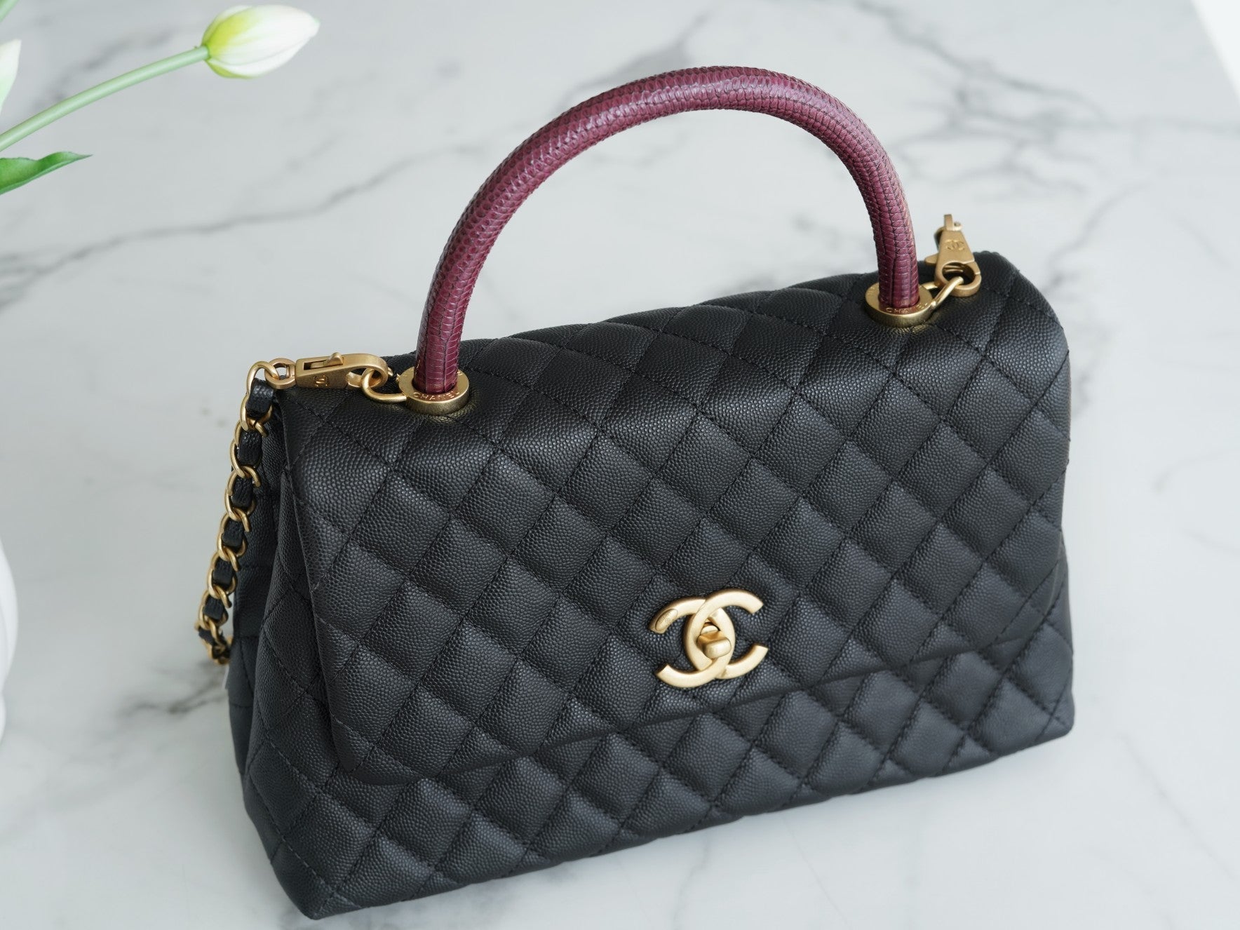 ＣＨＮＥＬCOCO HANDLE BAG BLACK