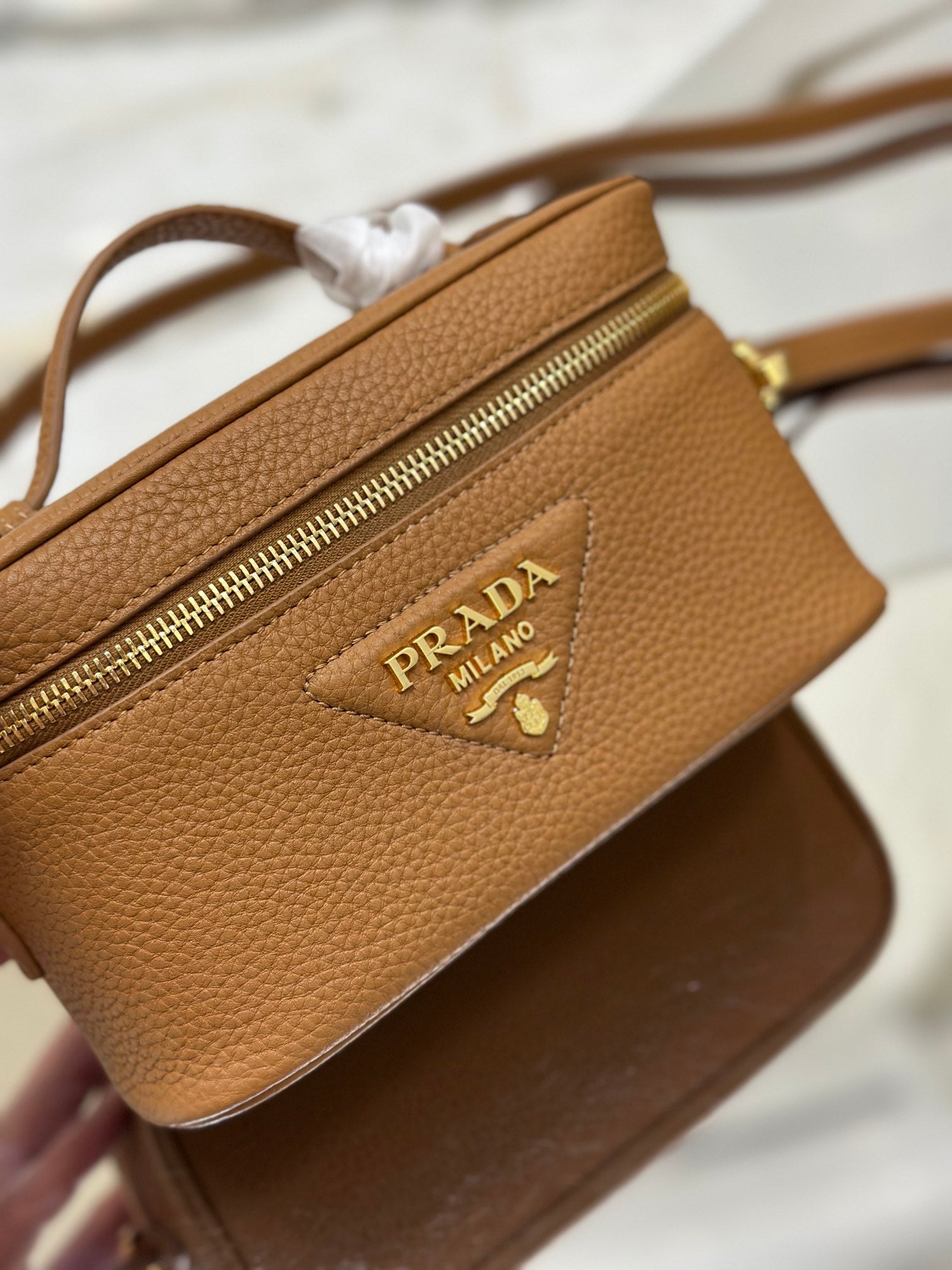 ＰＲＤＡ LEATHER MINI BAG COGNAC