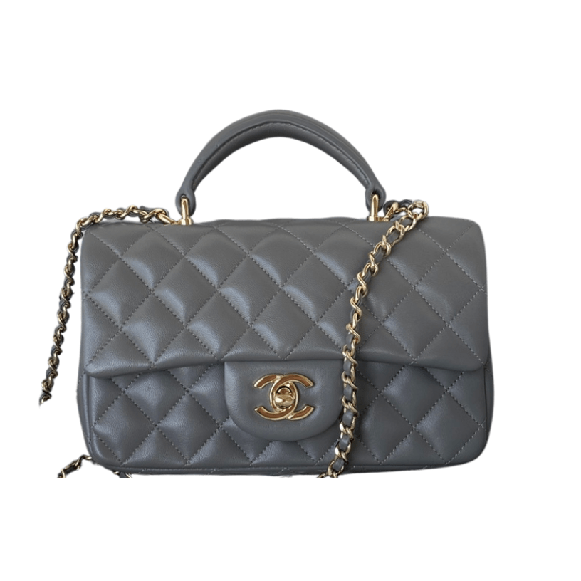 ＣＨＮＥＬMINI FLAP BAG WITH HANDLE GRAY