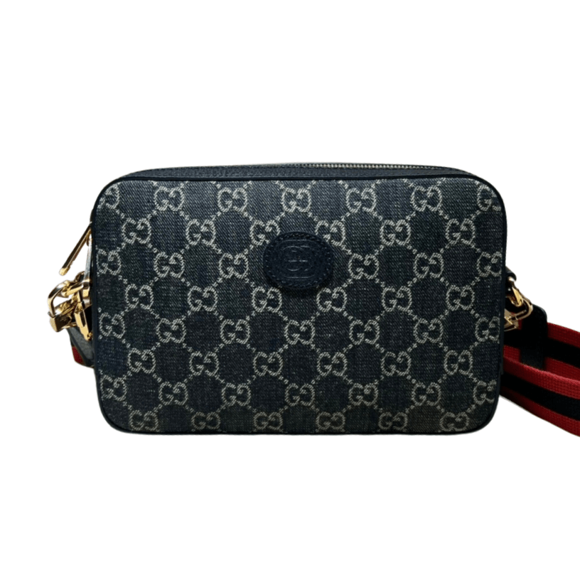 ＧＣＣＩDENIM INTERLOCKING G CROSSBODY BAG BLACK