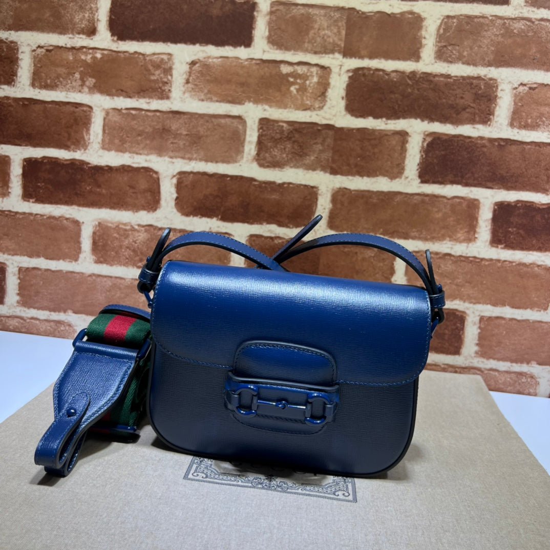 ＧＣＣＩHORSEBIT 1955 SHOULDER SMALL BAG NAVY BLUE