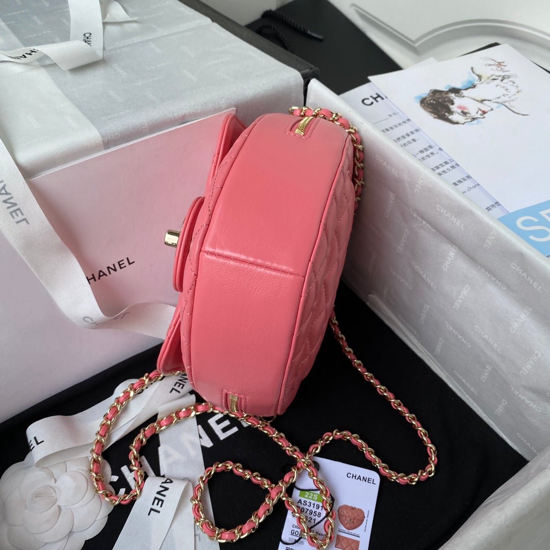 ＣＨＮＥＬHEART BAG CORAL PINK