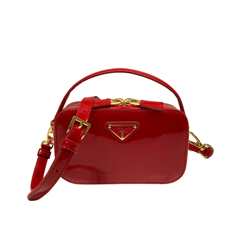 ＰＲＤＡ ODETTE PATENT LEATHER MINI BAG RED