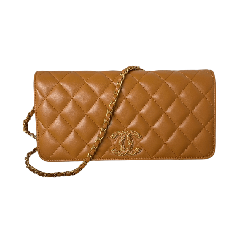 ＣＨＮＥＬCLASSIC WALLET ON CHAIN BROWN