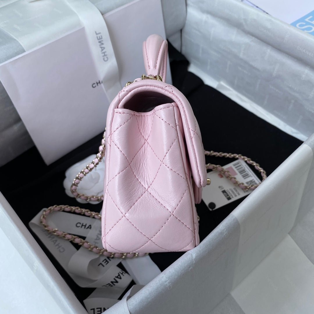 ＣＨＮＥＬMINI FLAP BAG WITH HANDLE LIGHT PINK