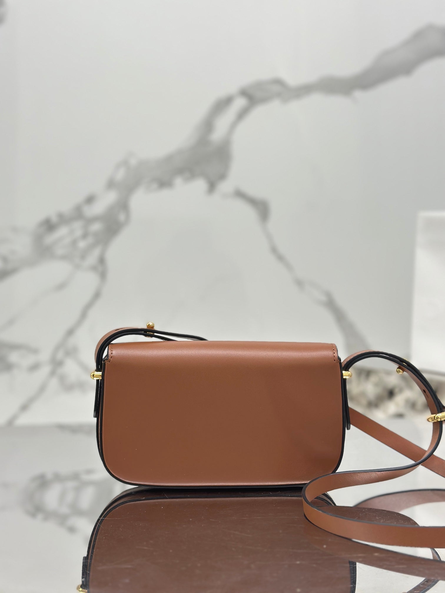 ＰＲＤＡ LEATHER SHOULDER BAG COGNAC