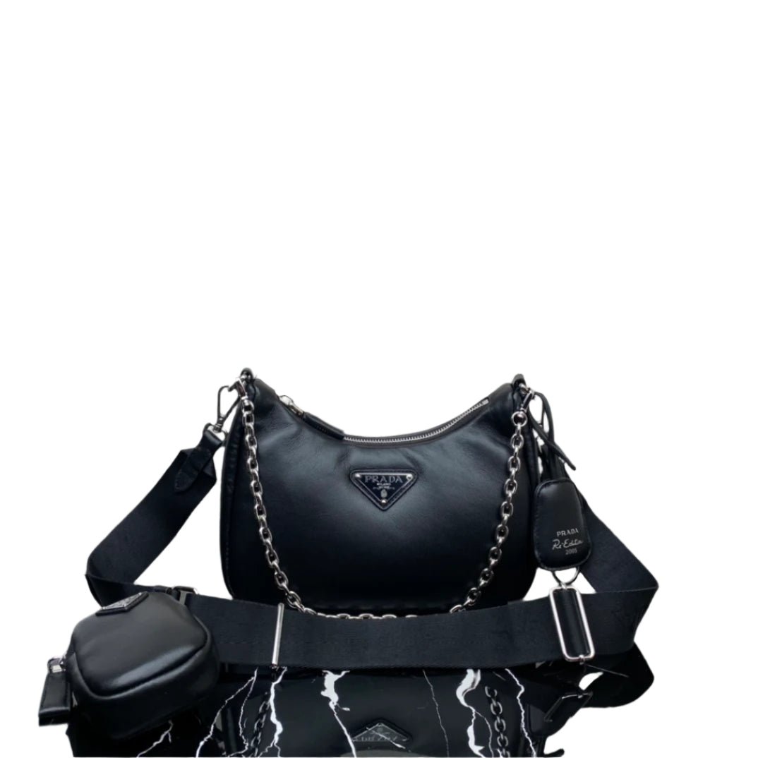 ＰＲＤＡ HANDBAG BLACK LEATHER
