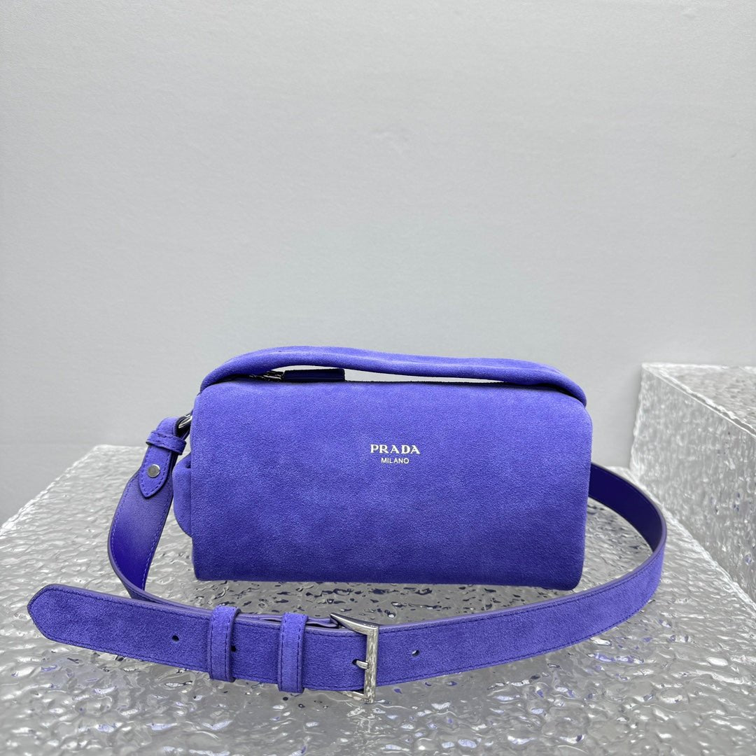 ＰＲＤＡ SUEDE LEATHER SHOULDER BAG BLUE
