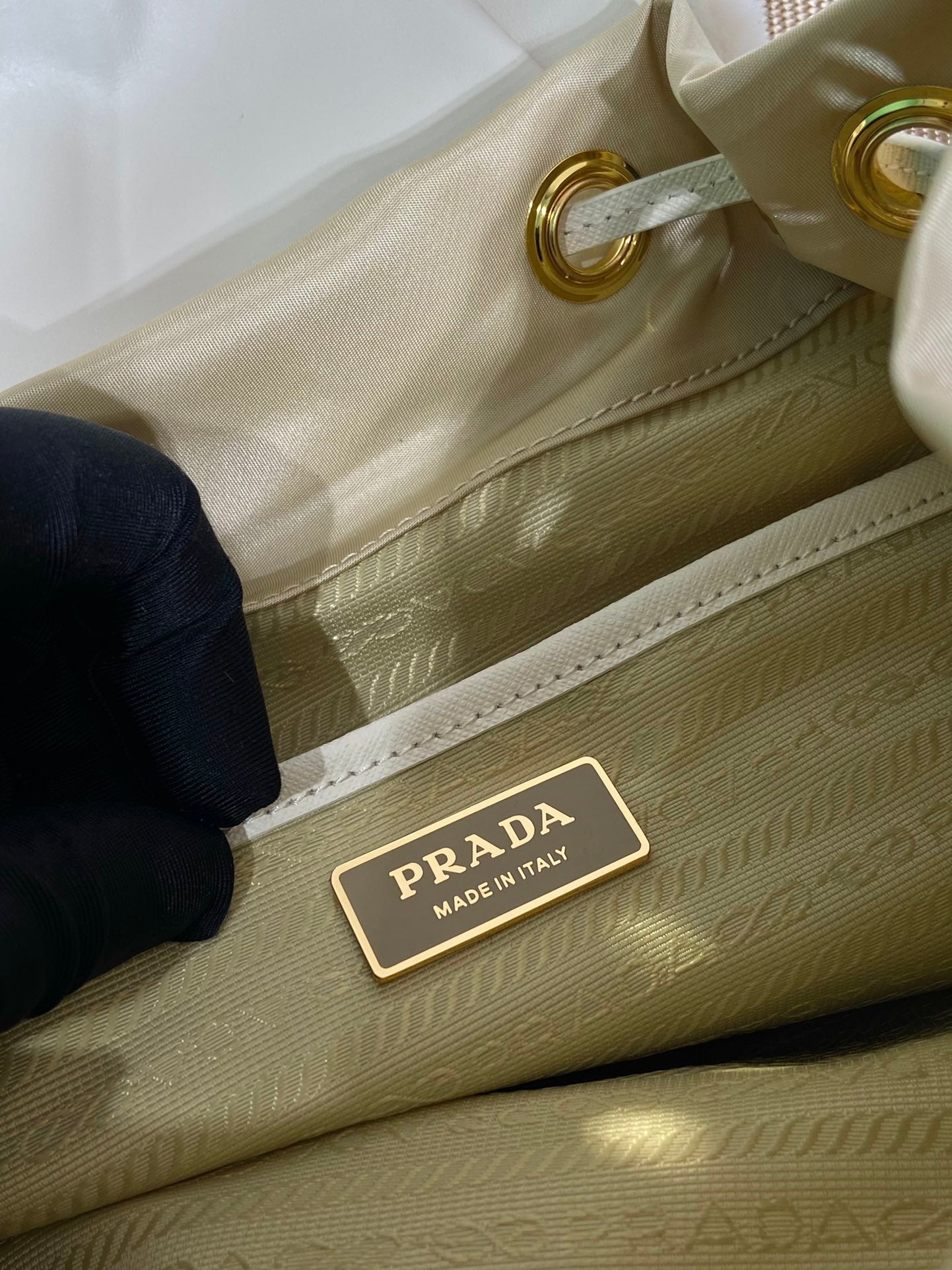 ＰＲＤＡ RE-NYLON AND SHEARLING BACKPACK